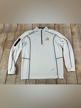 Columbia Golf  1/4 Zip White Pullover Anheuser-Busch Budweiser Medium